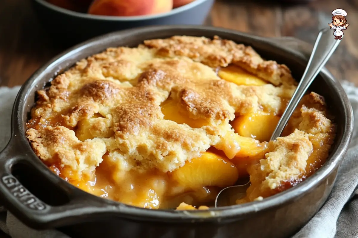 3 ingredient peach cobbler with cake mix