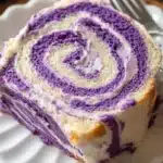 Ube roll cake