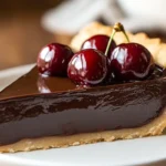 chocolate ganache tart with cherries