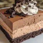 chocolate peanut butter mousse cake with oreo crust