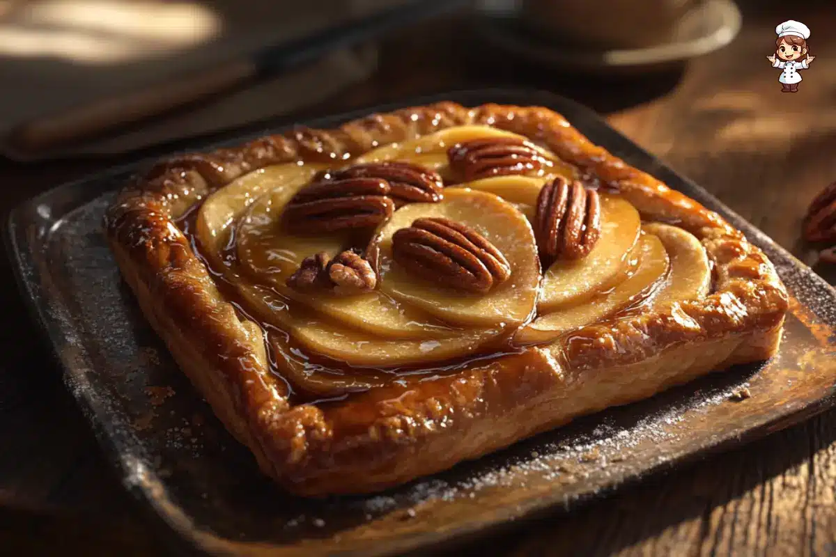 recipe for apple and pecan danish pastry tart