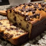 Chocolate chip loaf cake with rich, buttery texture and chocolate chips