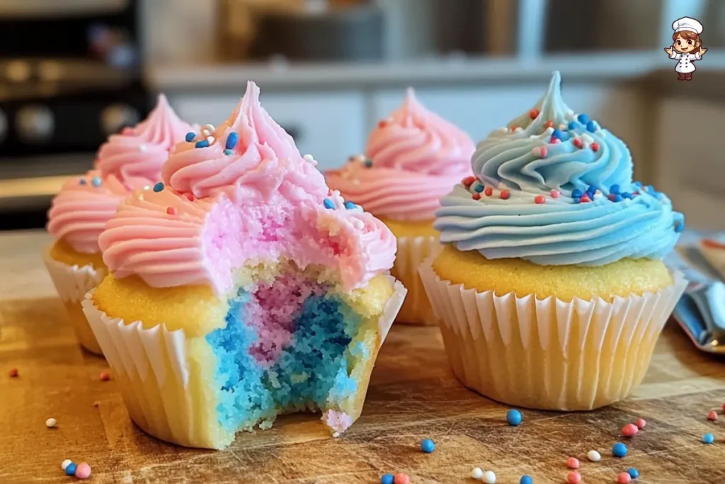 gender reveal cupcakes