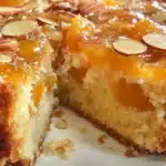 Ricotta Apricot Almond Cake with honey drizzle and sliced almonds