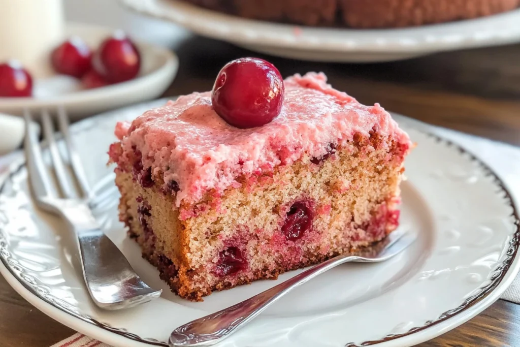 Easy 6 Ingredient Cherry Cake Recipe with Cream Cheese Frosting