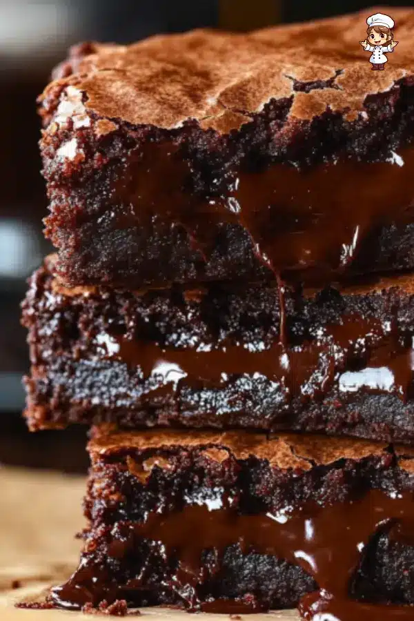 Freshly baked easy chocolate brownies