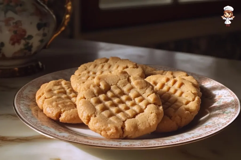 Soft and chewy peanut butter cookies with a criss-cross pattern, perfect for a delicious treat.