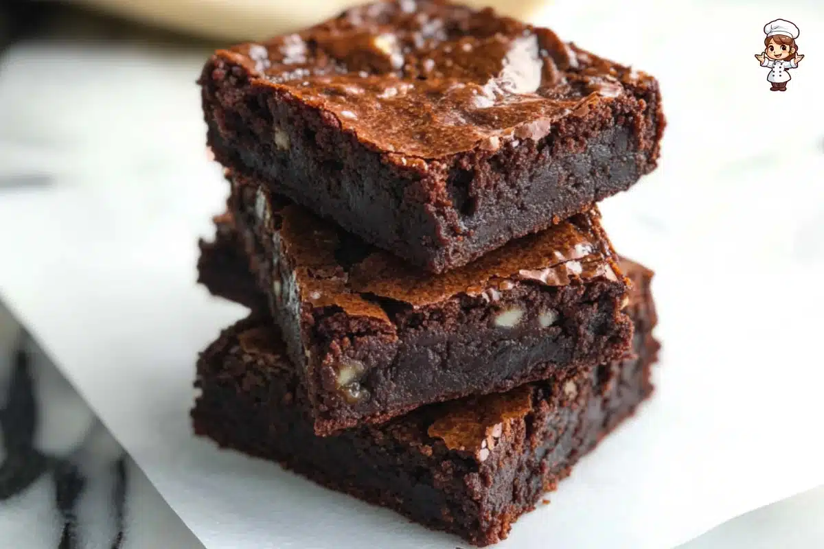 Perfect fudgy brownies with a gooey chocolate center