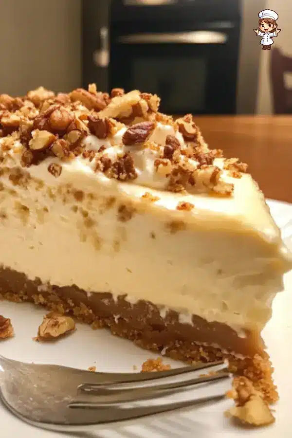 Cheesecake with Walnut Crust and Sour Cream Topping