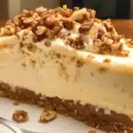 Cheesecake with Walnut Crust and Sour Cream Topping