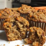 Healthy homemade carrot muffins with spices and nuts