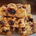Homemade no bake granola bars with oats and nuts