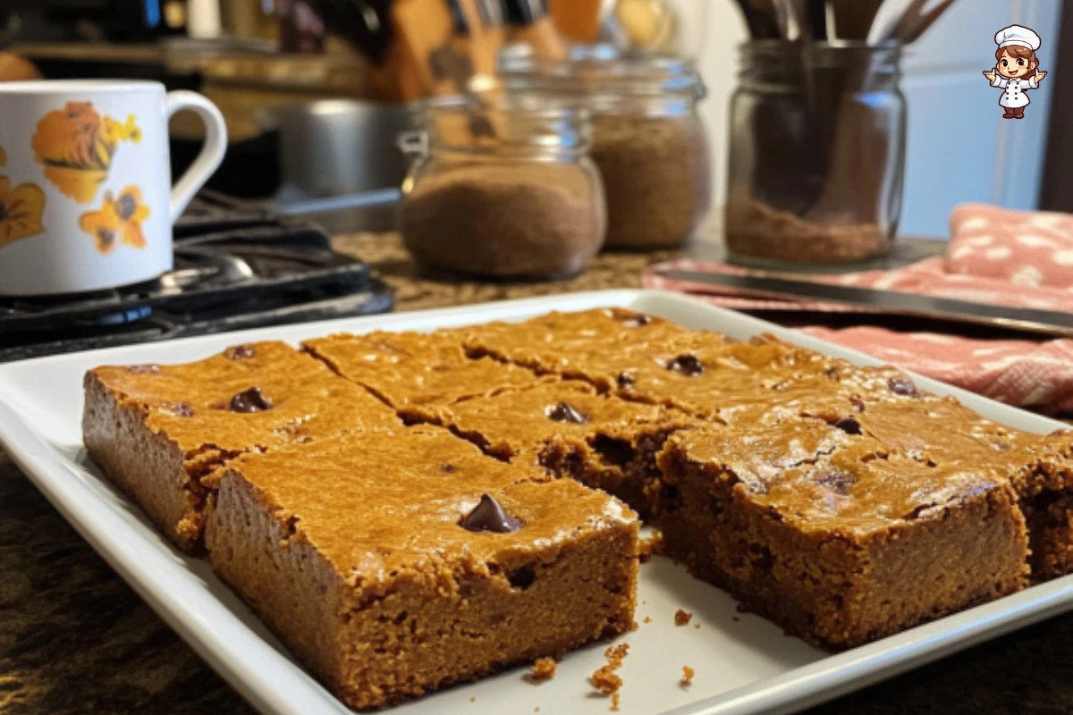 Delicious pumpkin blondies with spices, perfect for autumn desserts