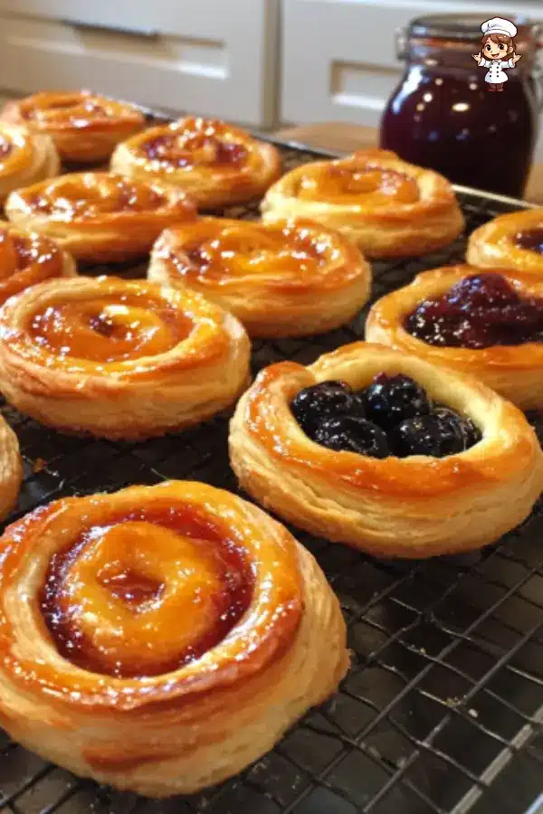 Easy Danish Pastries with Shortcut Homemade Dough – Flaky, Buttery & Delicious