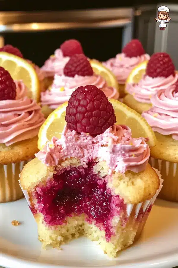 Lemon Raspberry Jam Cupcakes – Moist, Zesty & Filled with Flavor