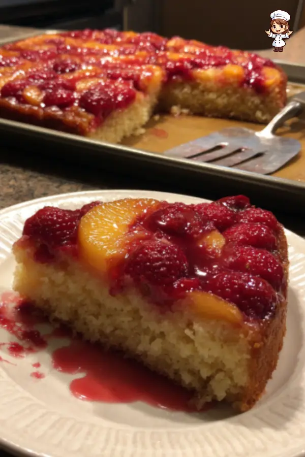 Raspberry Peach Upside-Down Cake – A Stunning Summer Dessert