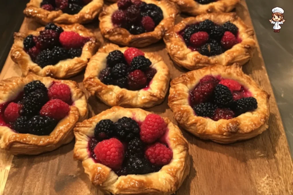 Mini fruit galettes with a beautiful fruit filling and golden crust