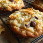Delicious Potato Chip Chocolate Chip Cookies on a baking tray