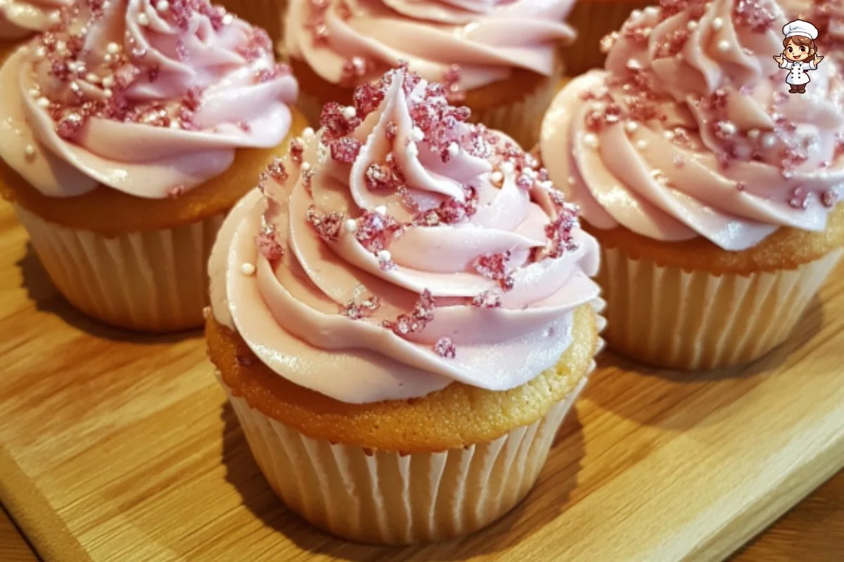 Delicious white chocolate strawberry cupcakes topped with fresh strawberries