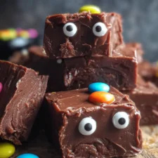 Cauldron Fudge with Candy Eyes Recipe