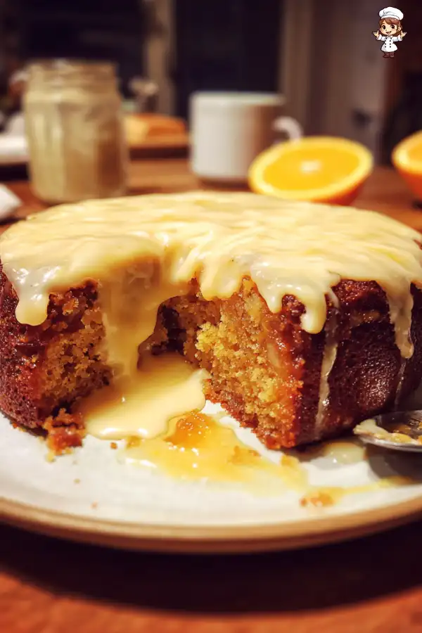 Ginger Treacle Sponge with Orange Cream Sauce delights all!