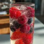 A vibrant display of Triple Berry Sparklers with fresh berries and sparkling drinks.