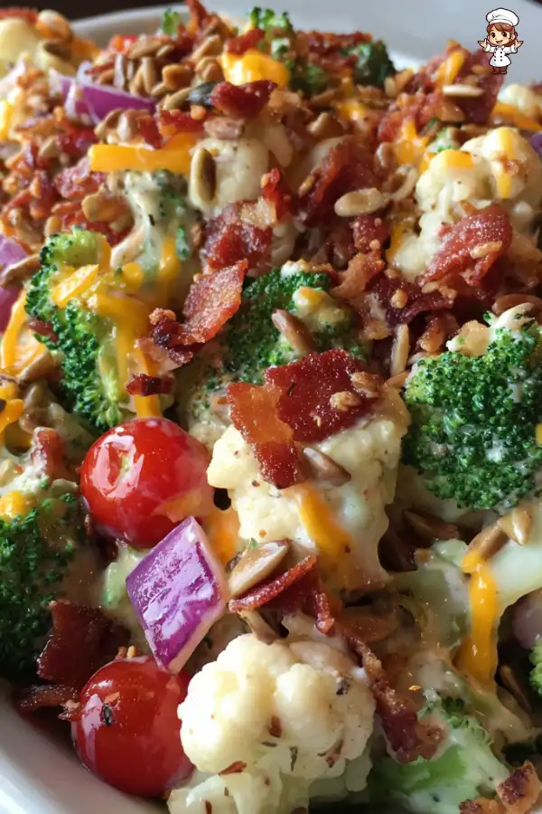 Broccoli cauliflower salad recipe that everyone loves!