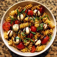 Caprese pasta salad with balsamic glaze-image