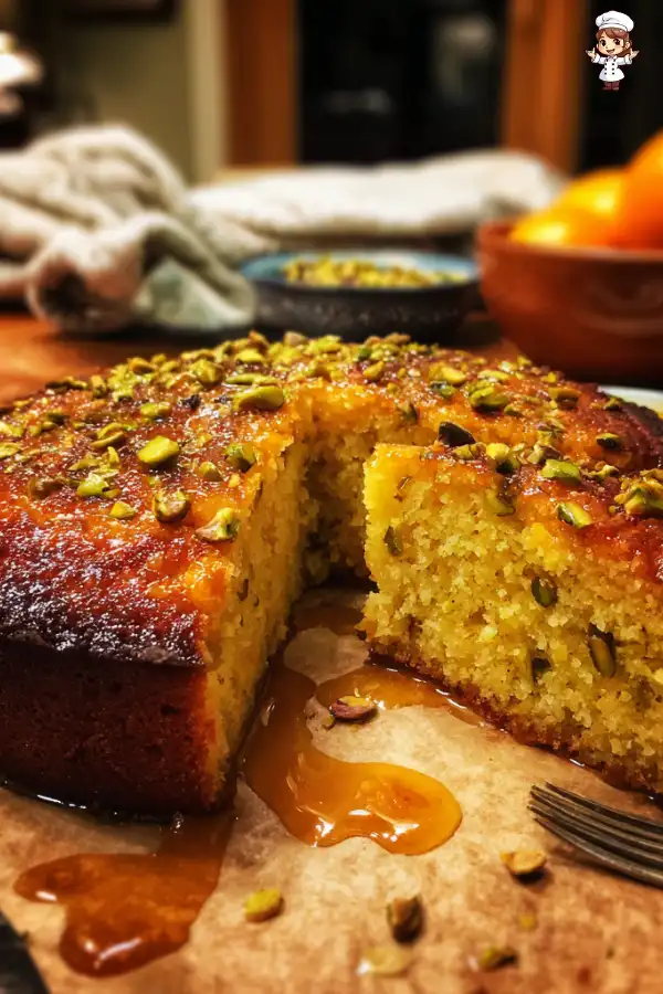 Cardamom Orange Zest Cake with Pistachio Crunch