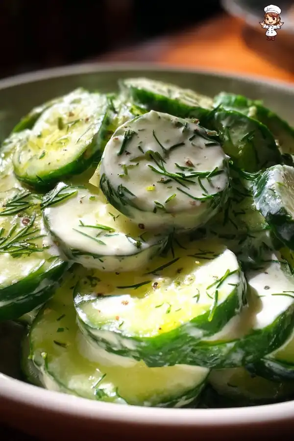 Creamy cucumber salad recipe