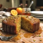 Orange and Pistachio Cake with Honey Rosewater Glaze