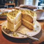 Orange and Pistachio Sponge Cake with Saffron Buttercream