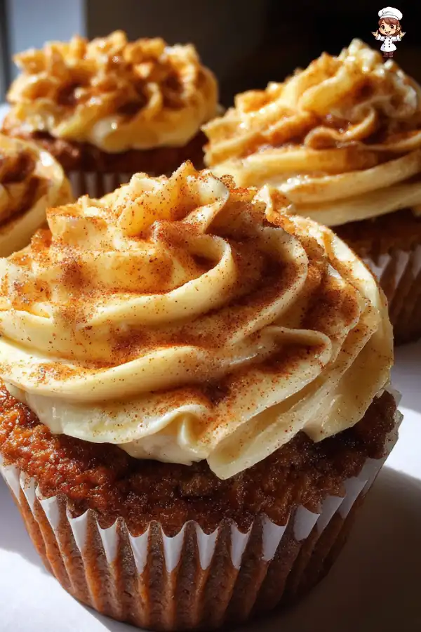Pumpkin Cinnamon Roll Cupcakes
