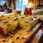 Rose Pistachio Almond Basbousa is a must-try dessert!