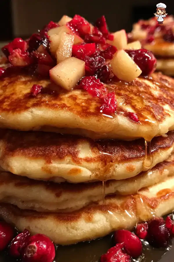 Spiced Cranberry Apple Pancakes will brighten your mornings!
