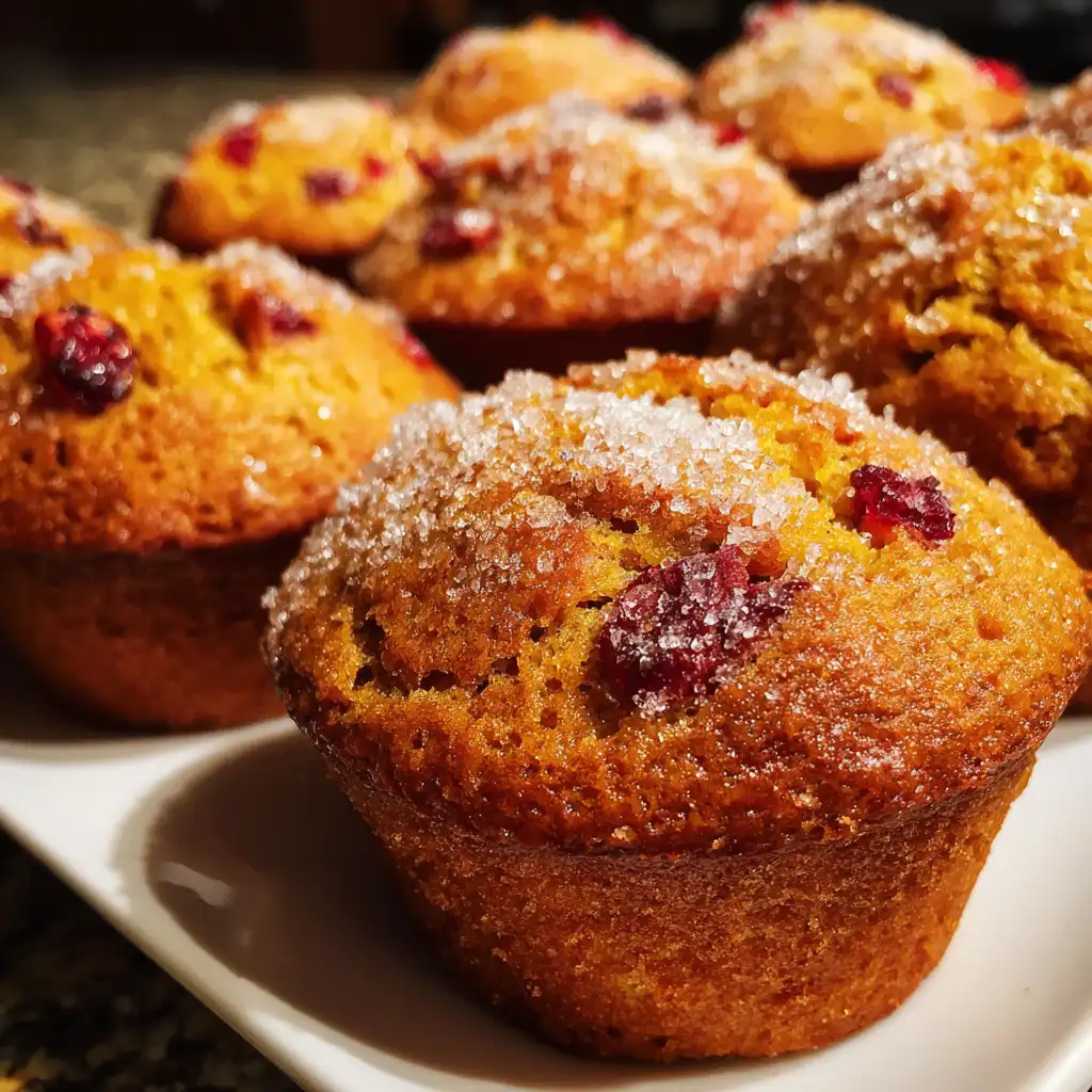 Spiced Pumpkin Cranberry Muffins