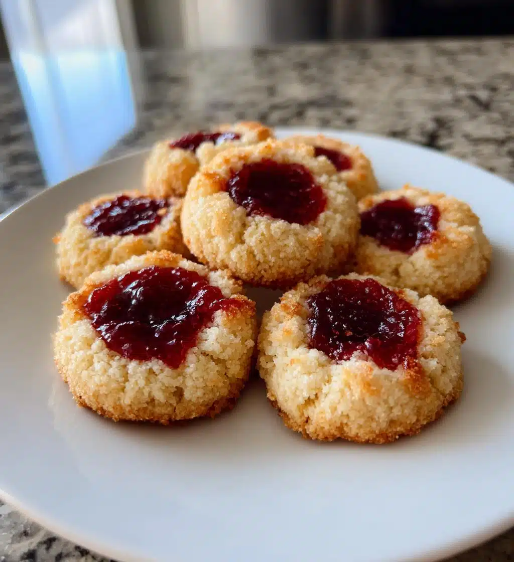 5 ingredient raspberry thumbprint cookies - detail 1