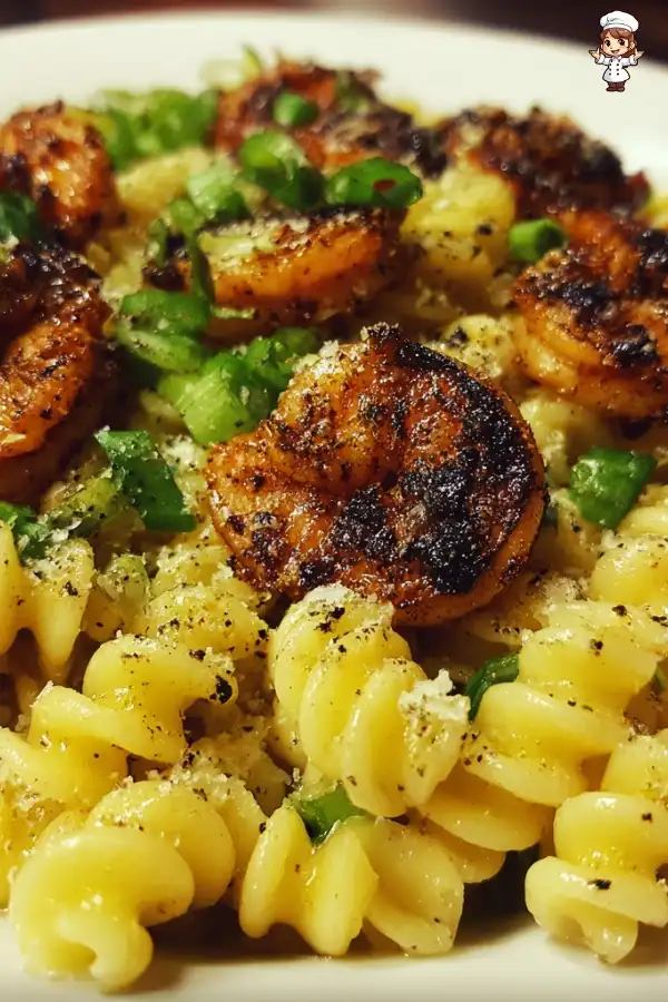 Blackened shrimp cavatappi recipe