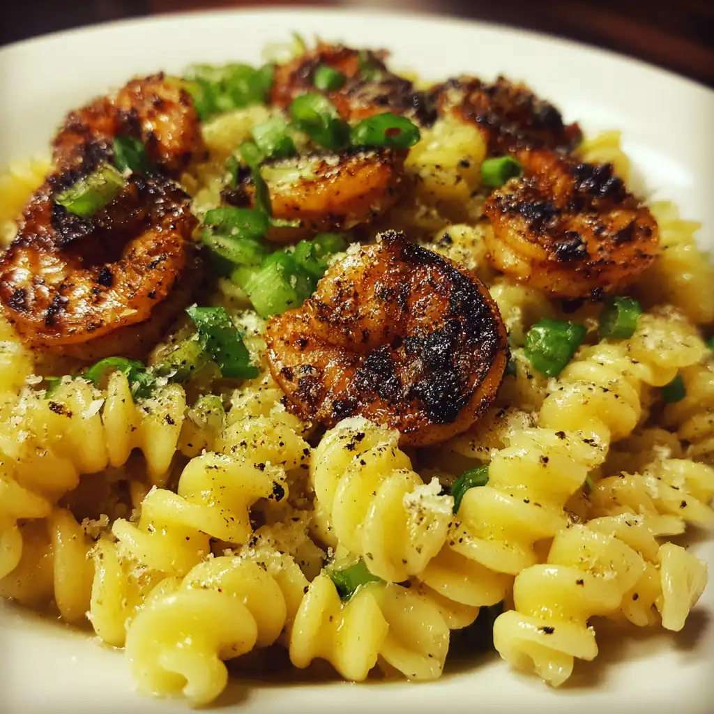 Blackened shrimp cavatappi recipe