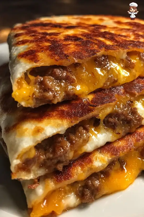 Cheeseburger quesadilla