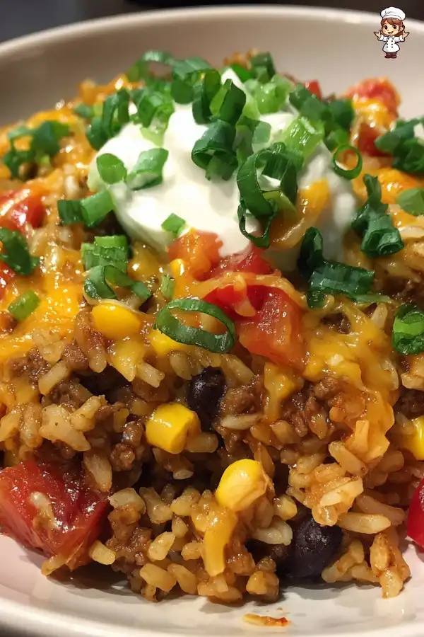 Cheesy taco rice recipe