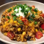 Cheesy taco rice recipe