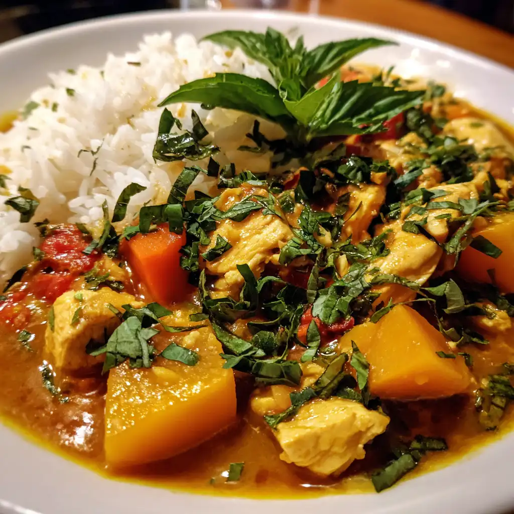 Chicken pumpkin Thai curry