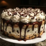Chocolate chip cookie dough ice cream cake