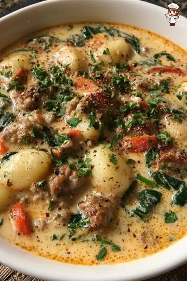 Creamy Italian sausage gnocchi soup warms your soul!