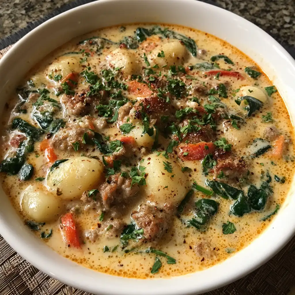 Creamy Italian sausage gnocchi soup warms your soul!