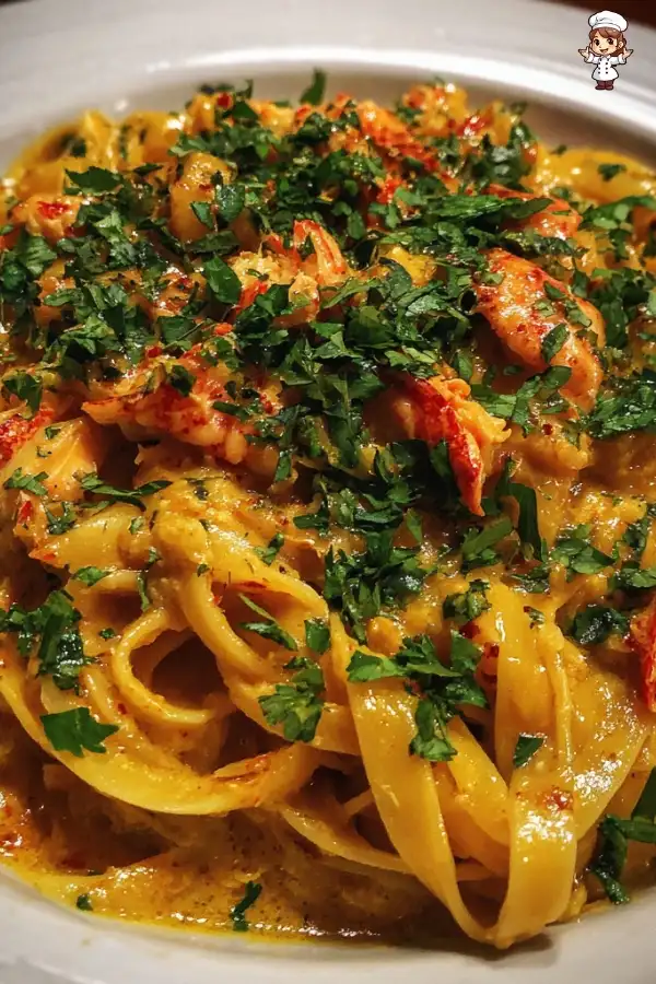 Creamy lobster curry pasta recipe