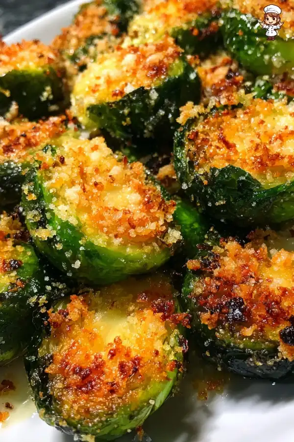 Crispy Parmesan Crusted Roasted Brussels Sprouts