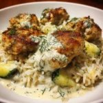 Dump and Bake Chicken Tzatziki Rice