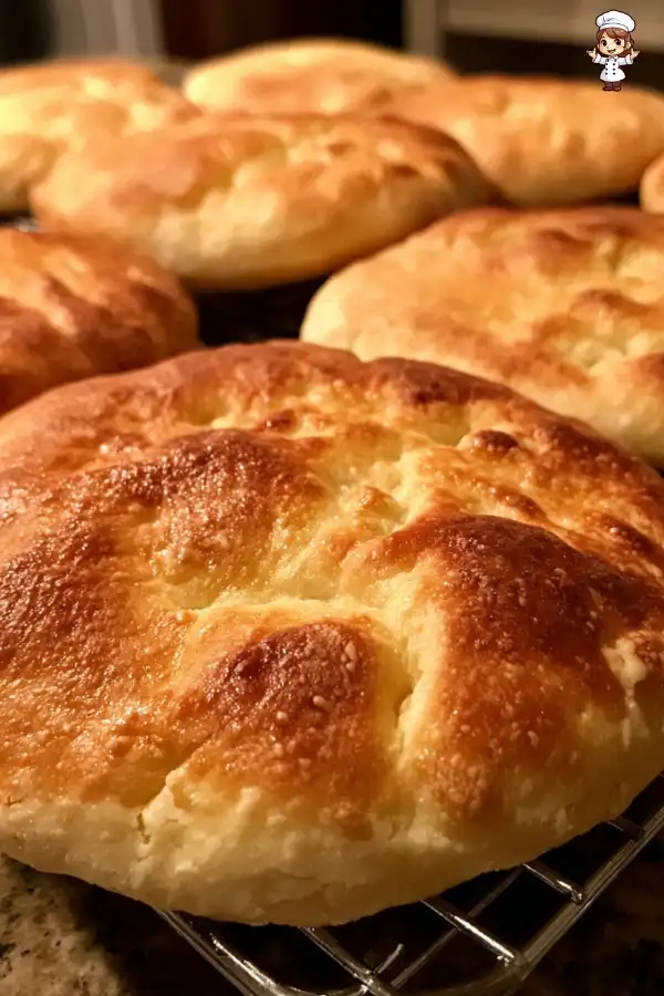 Fluffy homemade pita bread